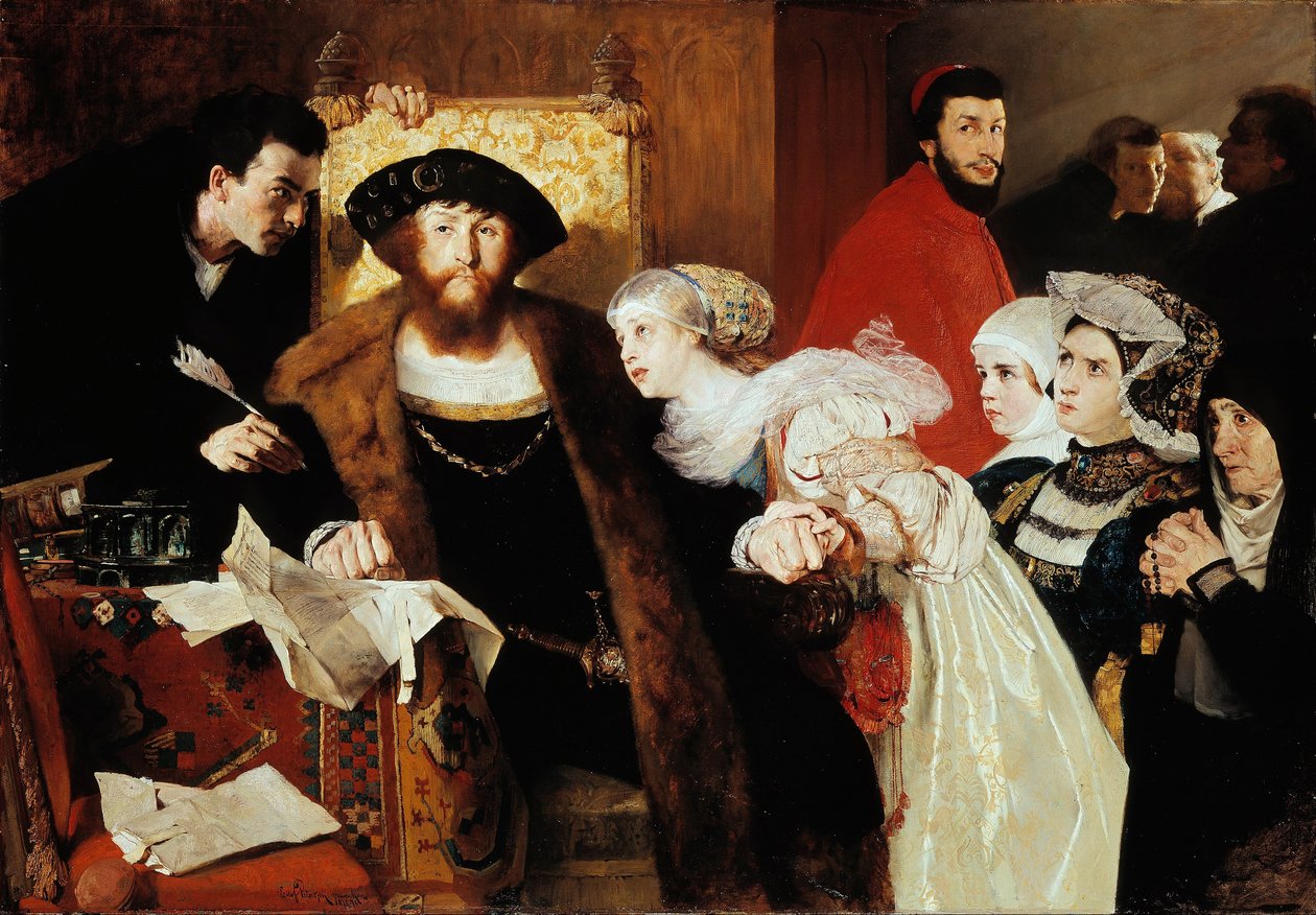 Christian II undertecknar Torben Oxes dödsdom av Hjalmer Eilif Emanuel Peterssen