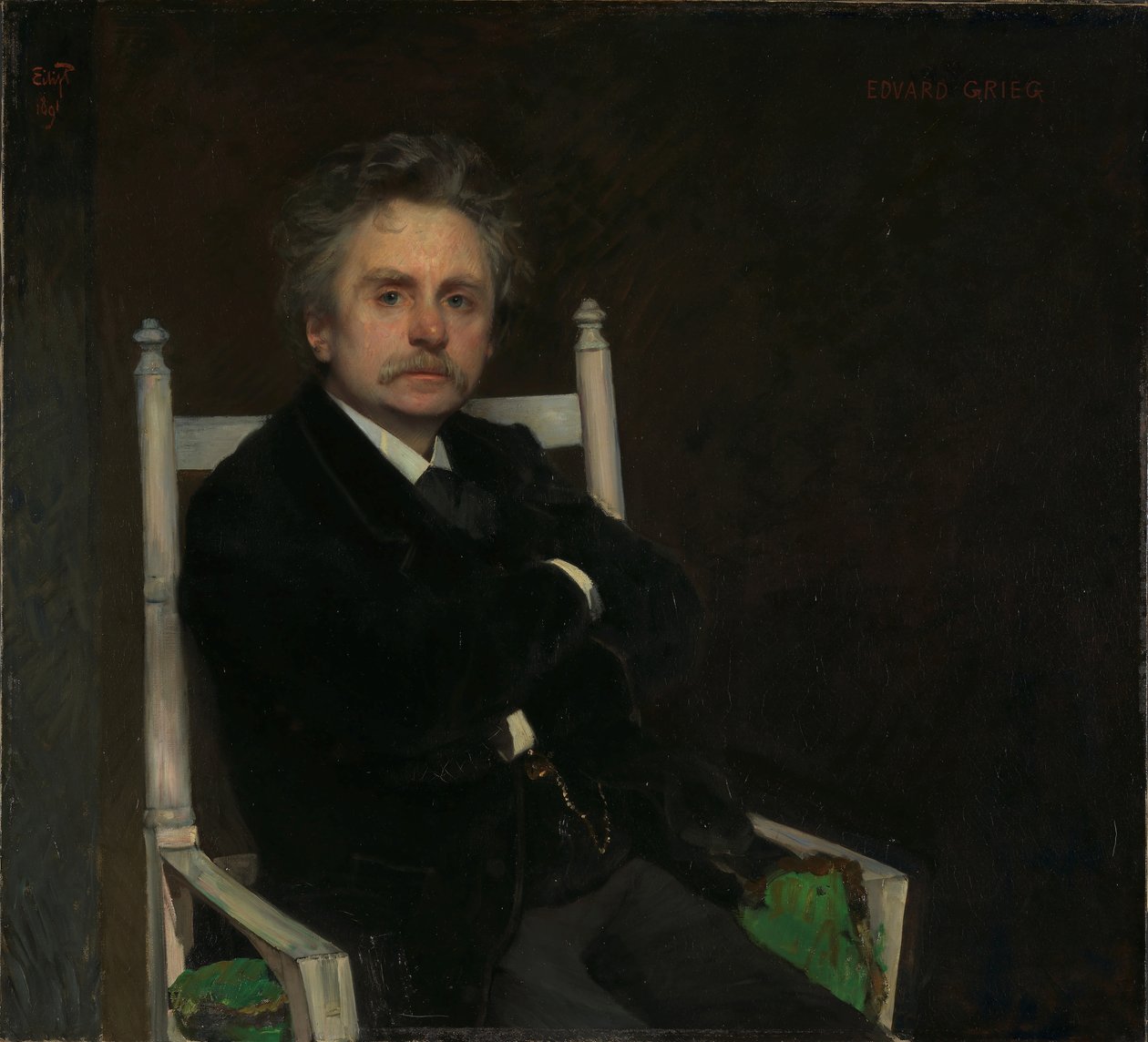 Porträtt av Edvard Grieg 1843-1907, 1891. av Hjalmer Eilif Emanuel Peterssen