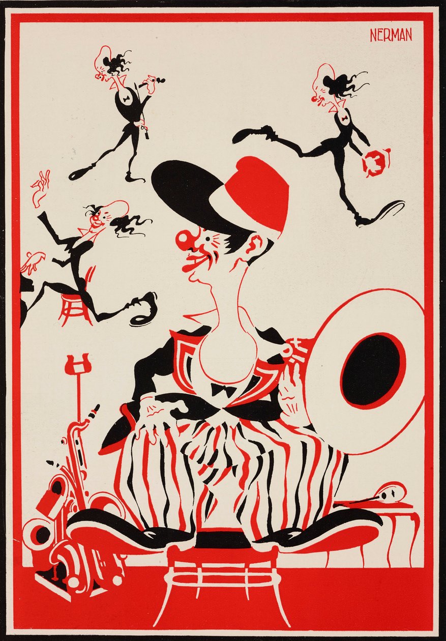Clownen Noni, illustration av Einar Nerman (1888-1983) från The Tatler, nr 1404, 23 maj av Einar Nerman