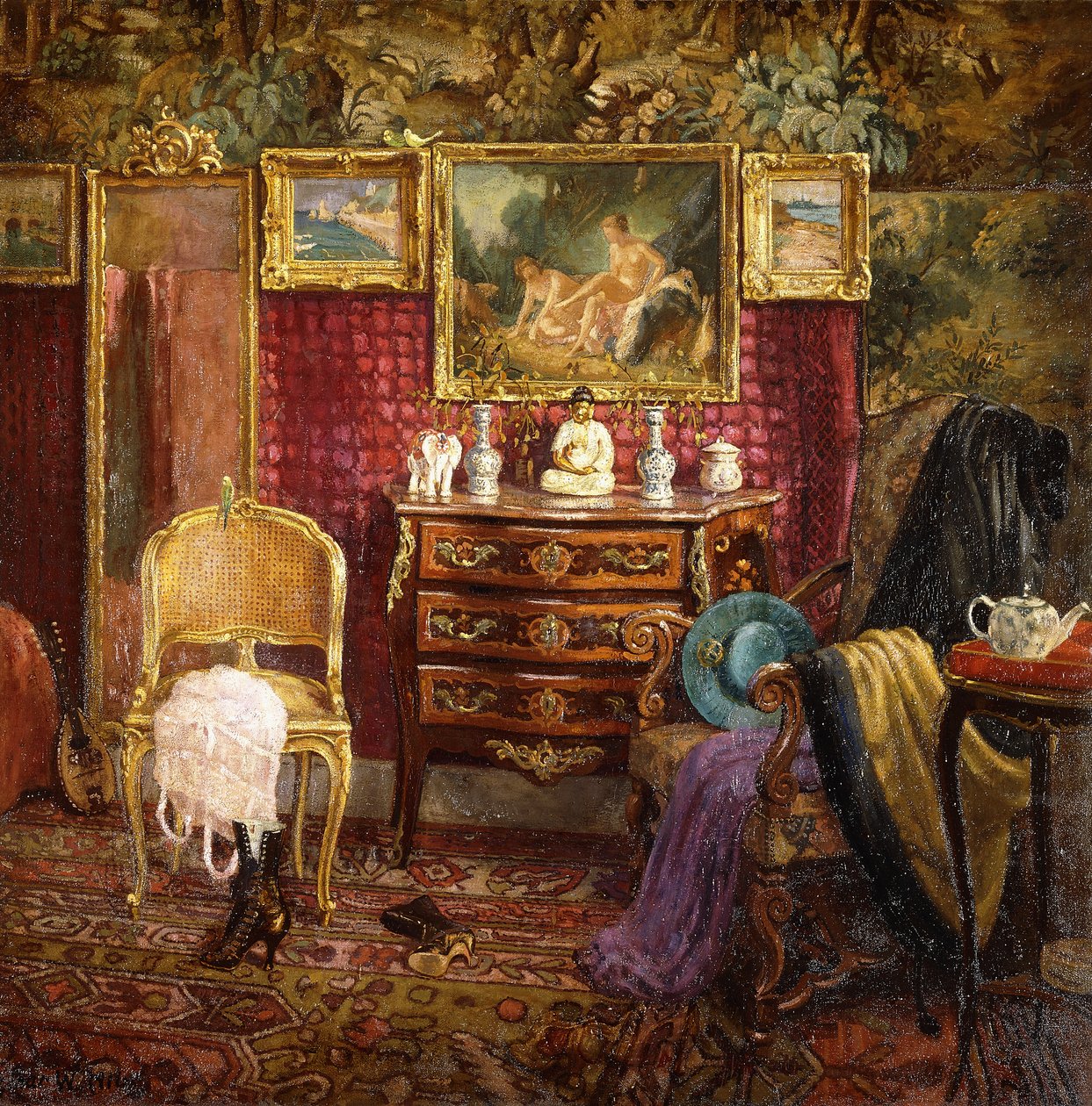 Ett inre av en Boudoir av Einar Wegener