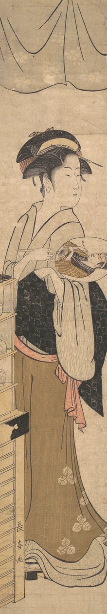 Ung dam med fläkt. av Eishōsai Chōki