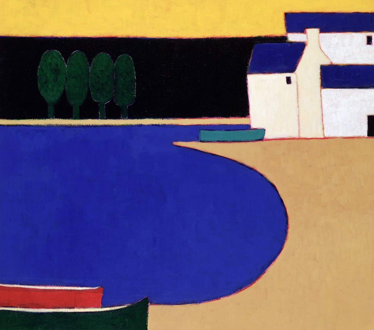 Bay nära Ste. Marie, Bretagne, 2004 (akryl på papper) av Eithne Contemporary Artist Donne
