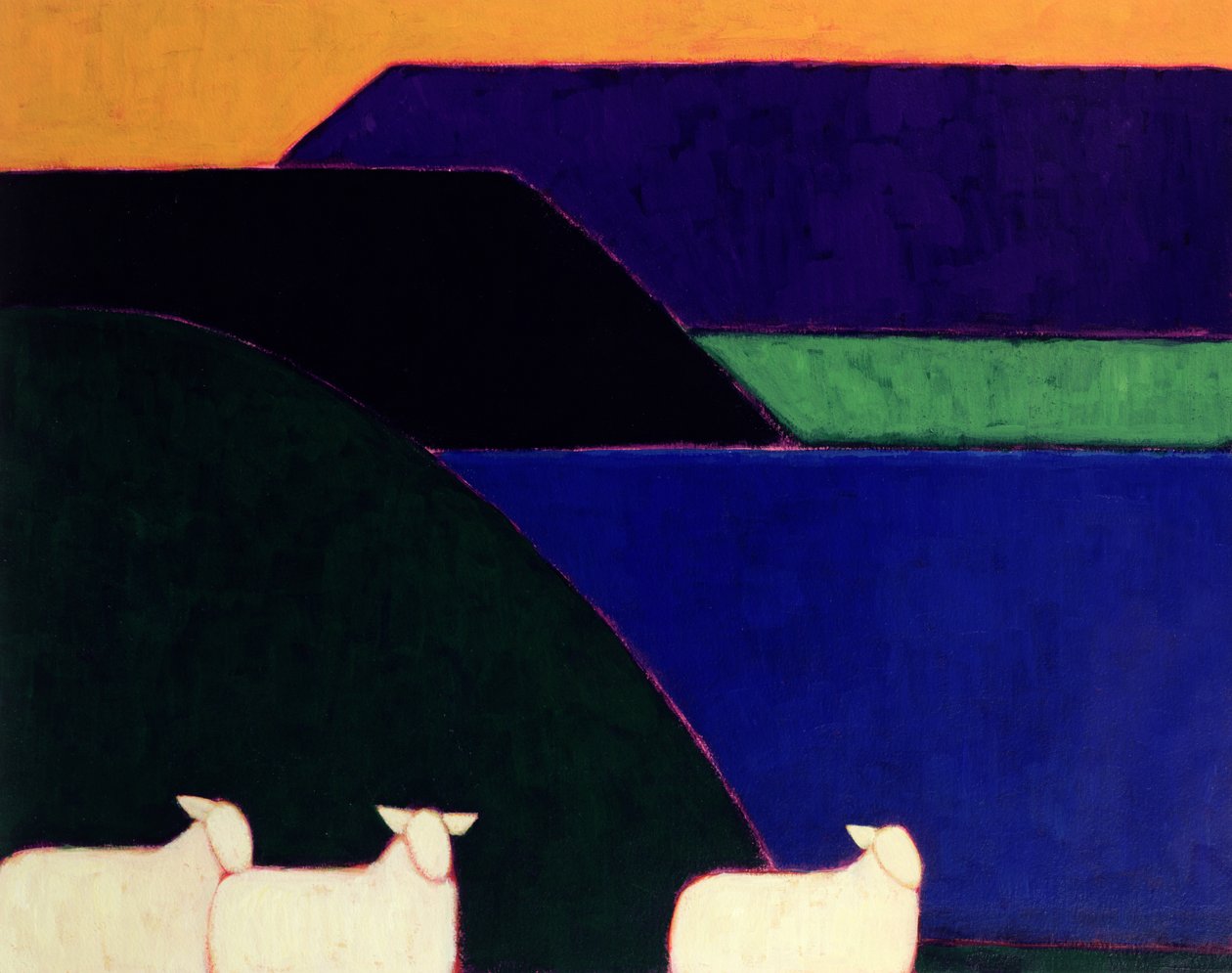 Fjord Snaefellness, 1999 (akryl på papper) av Eithne Contemporary Artist Donne