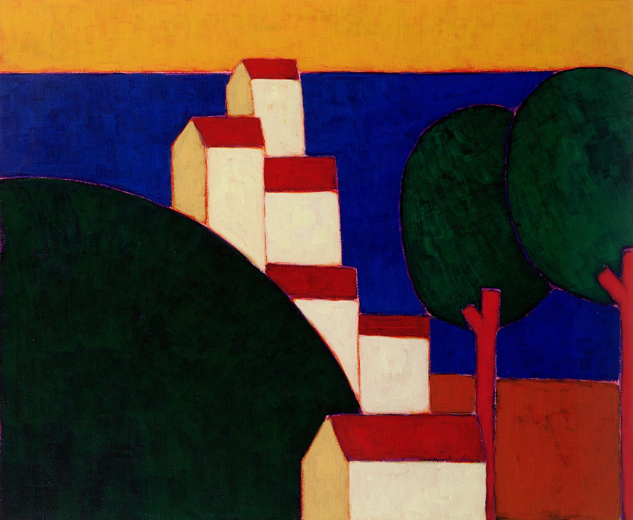 I de provensalska alperna, 1999 (akryl på papper) av Eithne Contemporary Artist Donne
