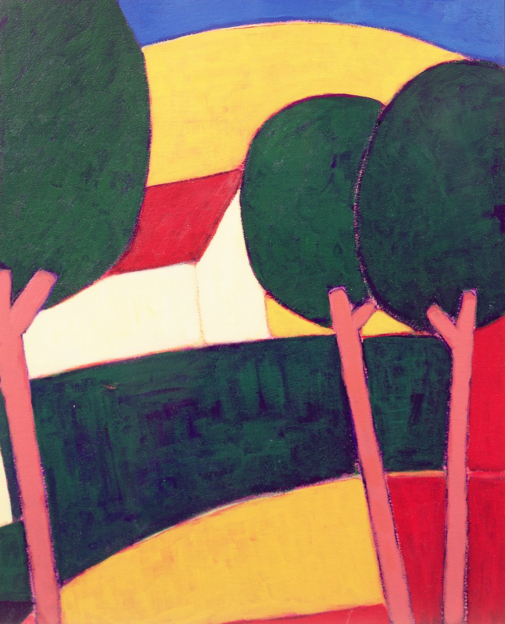 Provencal Paysage, 1997 (akryl på papper) av Eithne Contemporary Artist Donne