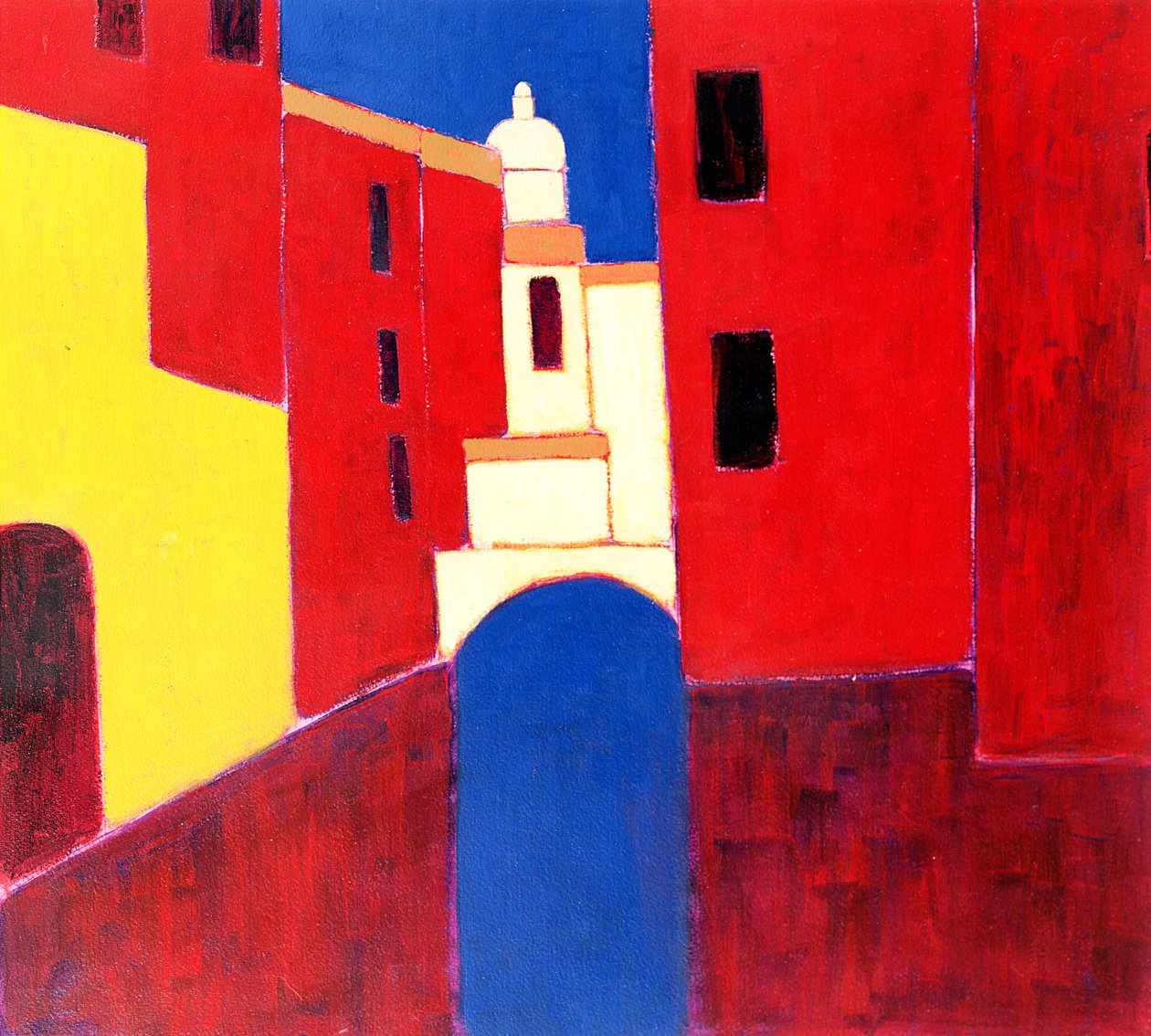 Rio i Cannaregio, Venedig, 1999 (akryl på papper) av Eithne Contemporary Artist Donne