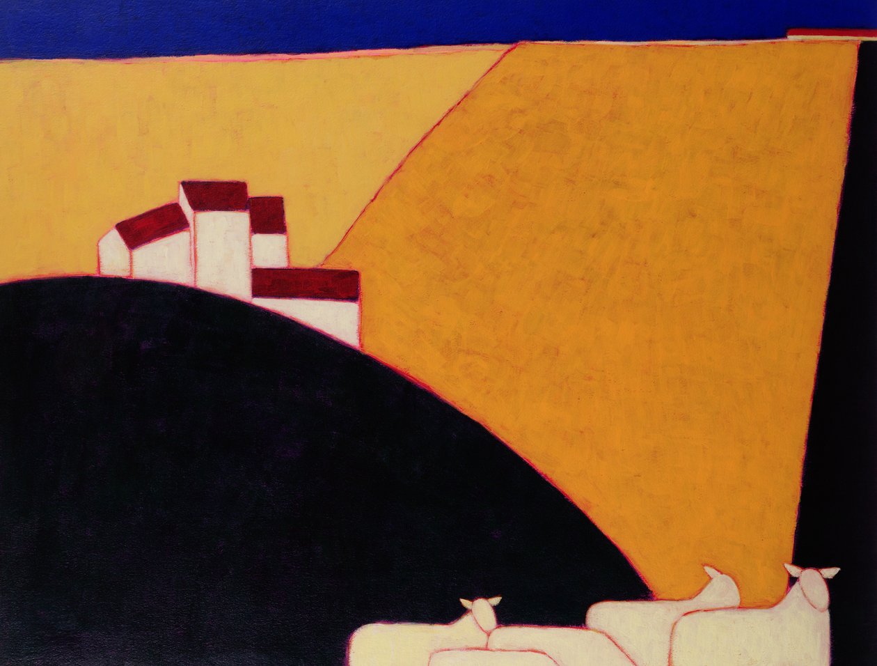 Tuscan Campagna, 1999 (akryl på papper) av Eithne Contemporary Artist Donne
