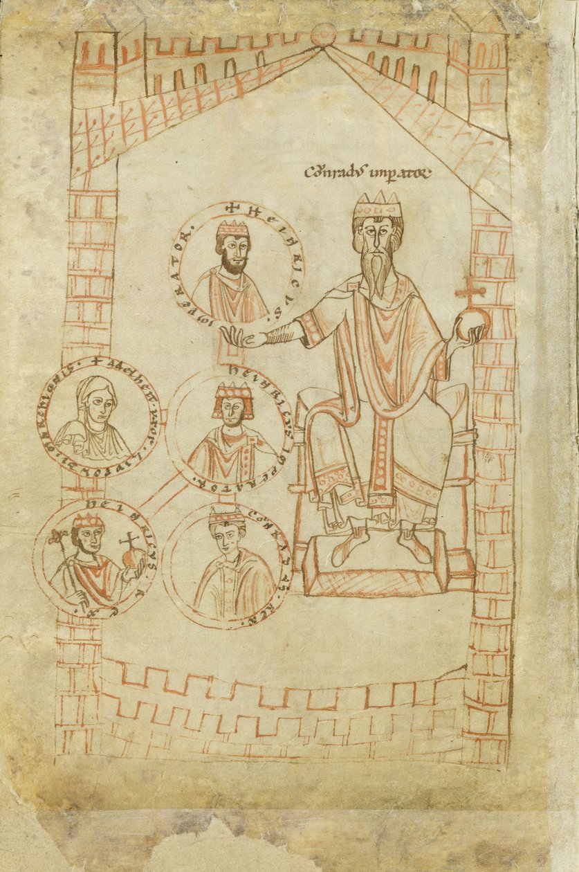 Salian Dynasty Family Tree: Conrad II, Henry III, Henry IV, hans fru Eupraxia of Kiev, Henry V, 1100-talet av Ekkehard of Aura