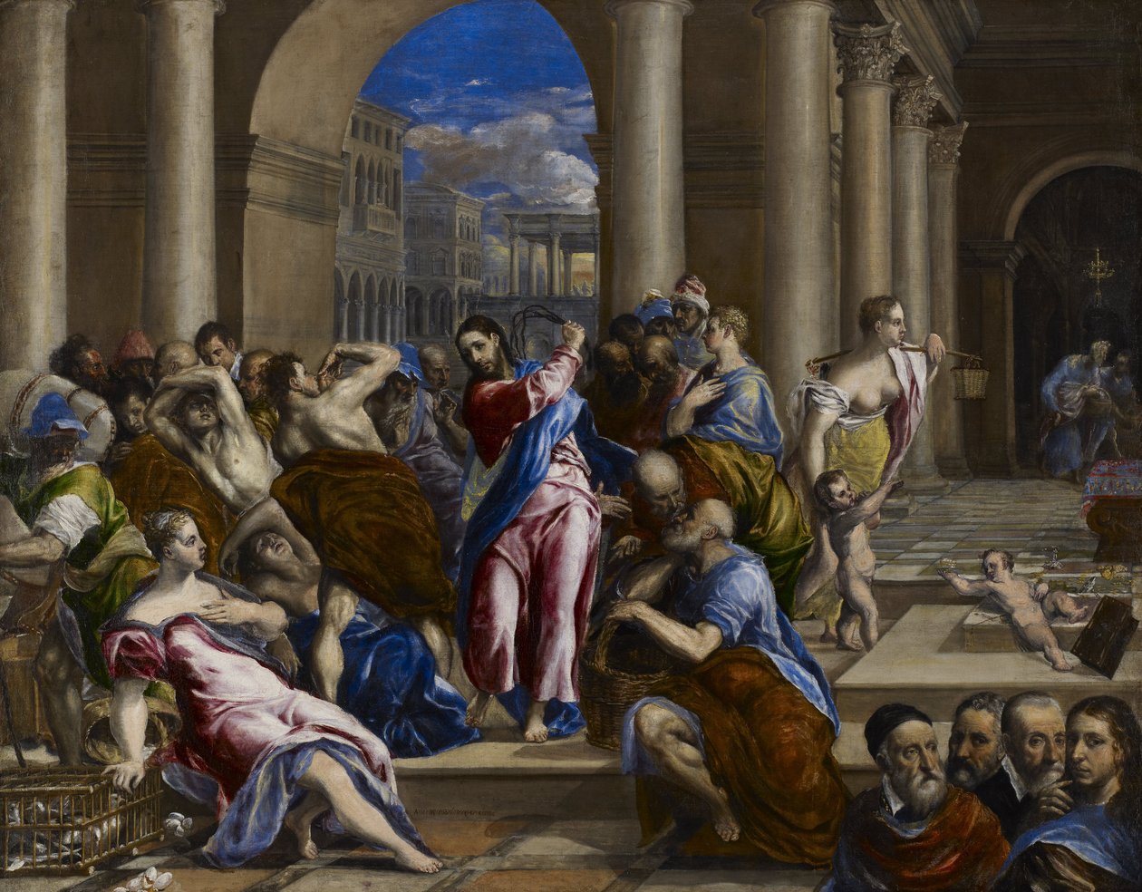 Christ driving the money-changers from the Temple av El Greco