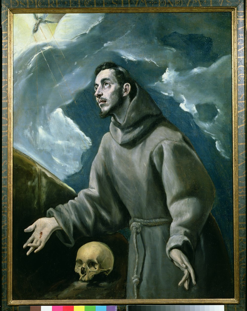 Den helige Franciskus tar emot stigmata av El Greco