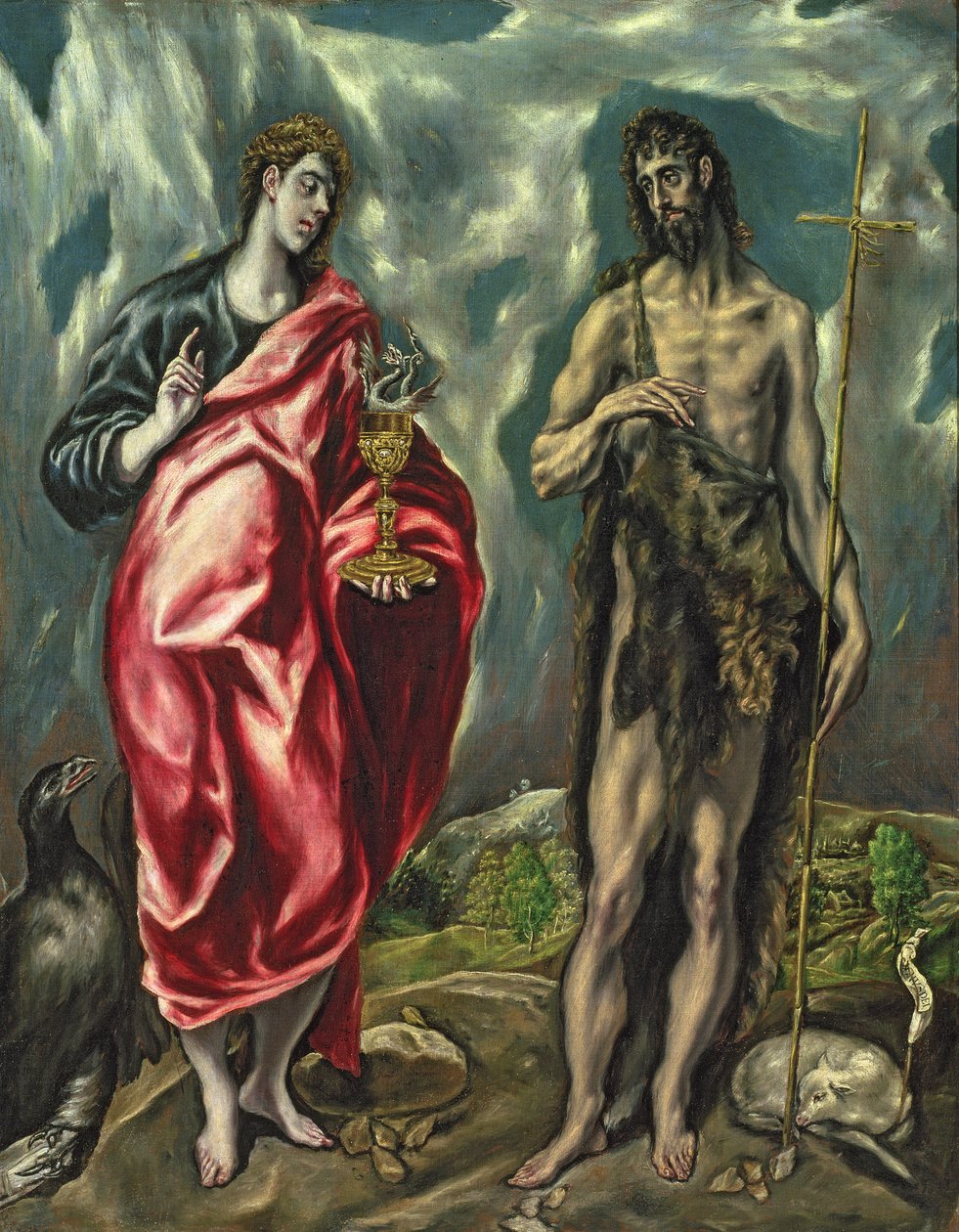 Johannes evangelisten och Johannes döparen, 1605-10 (för detaljer se 124312) av El Greco