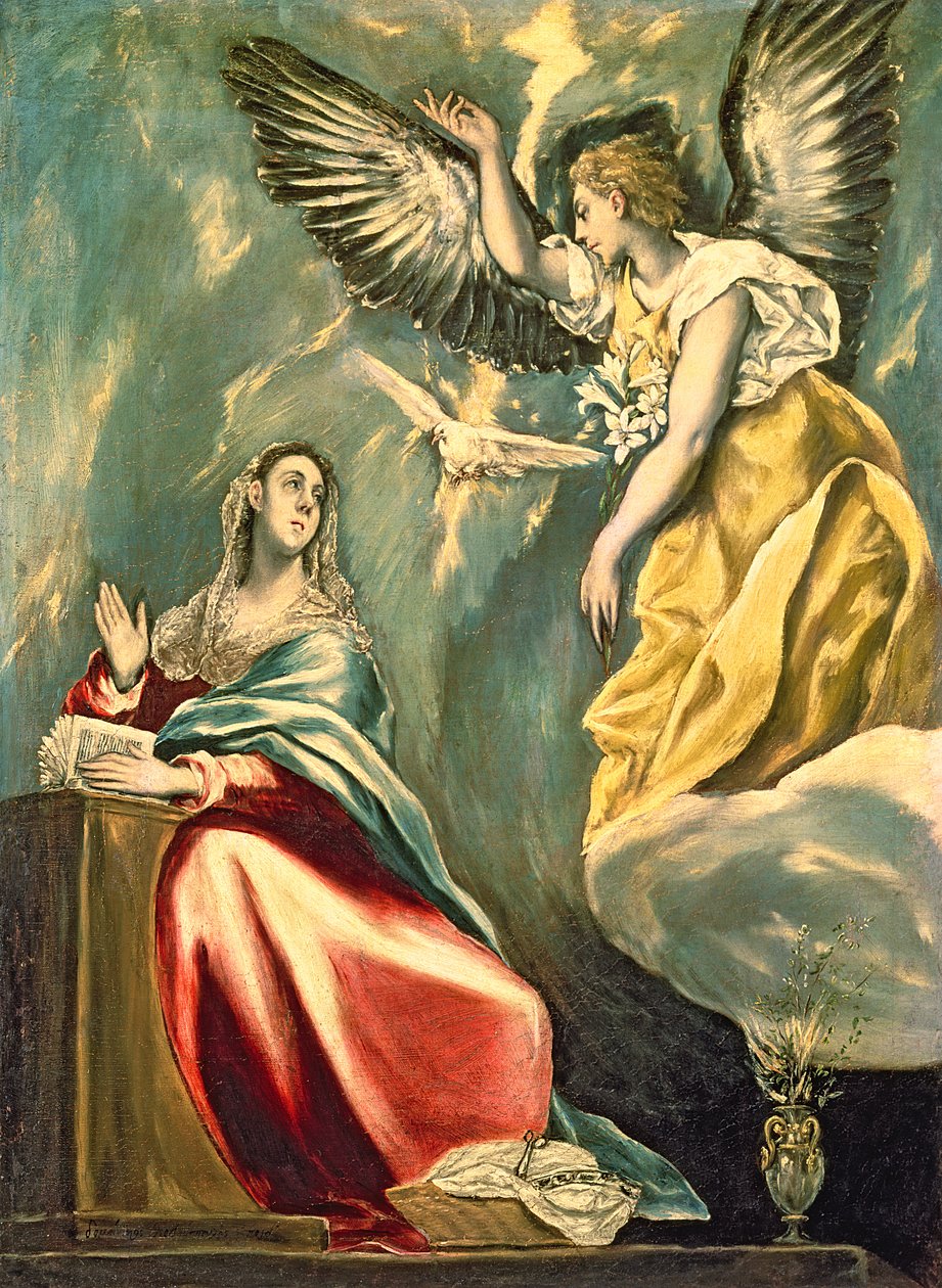 Bebådelsen, ca 1595-1600 av El Greco