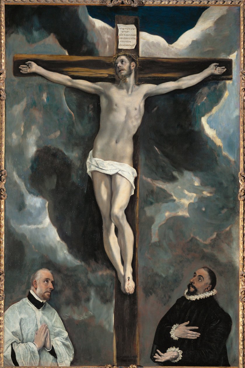 Kristus på korset och två donatorer - ... av El (1541 1614) Greco