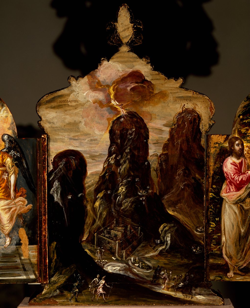 Mount Sinai, bärbart triptykaltare, av El Greco (1541-1614) av El (1541 1614) Greco