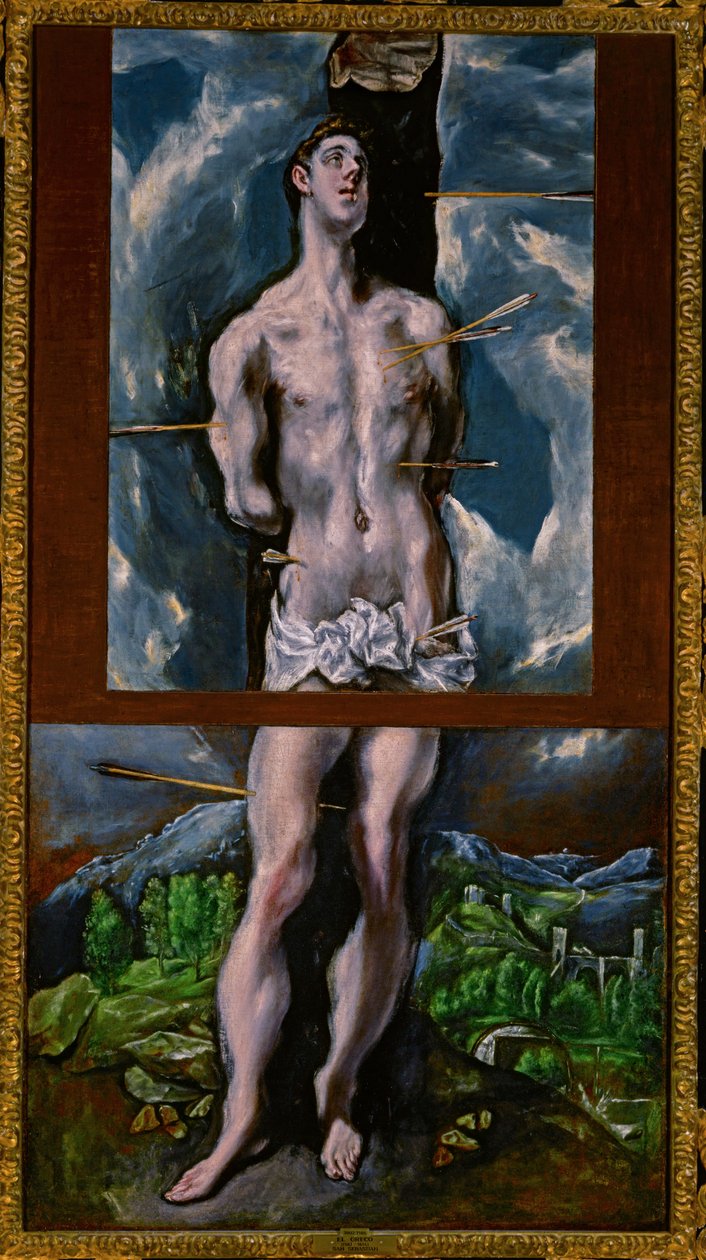 Sankt Sebastian 1608-13 (målning på duk) av El (1541-1614) Greco