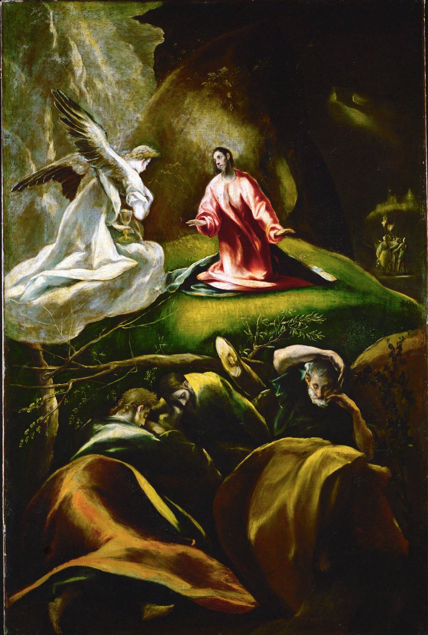The Agony in the Garden (målning på duk) av El (1541-1614) Greco