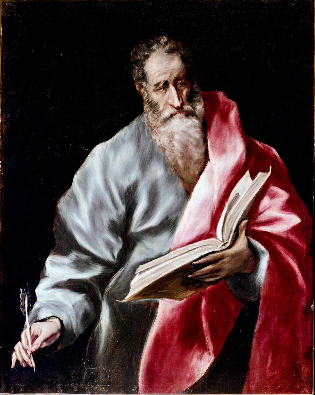 Apostolatet för katedralen i Toledo: "" Saint Matthew"" Målning av Domenikos Theotokopoulos dit El Greco (1541-1614) 1602-1605 Sön. 100x76 cm Toledo, katedralen av El Greco