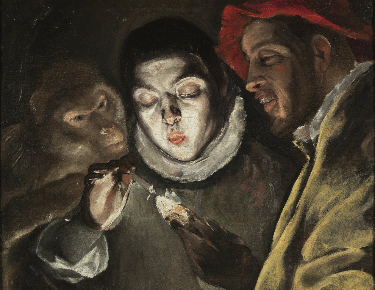 La fable - Peinture de Dominicos Theotokopoulos dit Le Greco (1541-1614), huile sur toile (50,5x63,6 cm), vers 1580 - (Fabeln, olja på duk av El Greco) - Museo del Prado, Madrid (Espagne) av El Greco