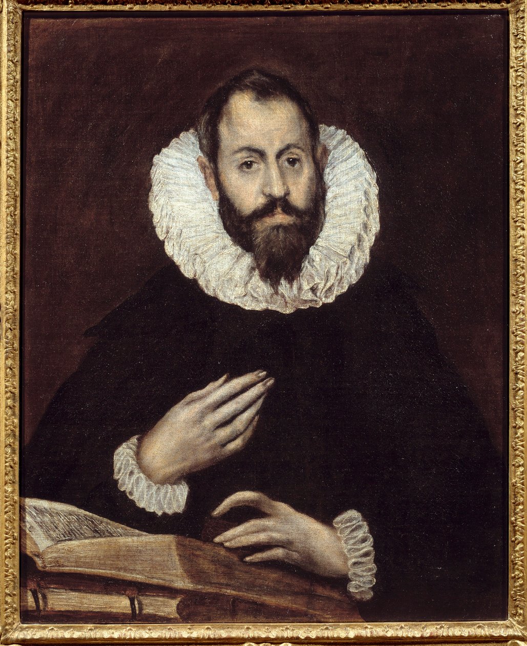 Man porträtt. Målning av Domenikos Theotokopoulos dit El Greco (1541-1614), cirka 1600-1610. Olja på duk. Amiens, Musee De Picardie - Porträtt av en man. Målning av Domenikos Theotokopoulos kallad El Greco (1541-1614), cirka 1600-1610. Olja på duk. Pi av El Greco