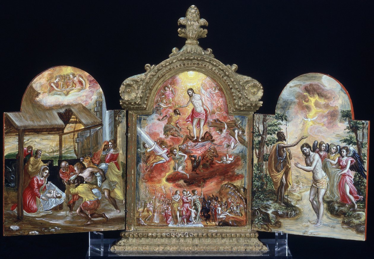 Bärbart altare (tempera på trä) av El Greco