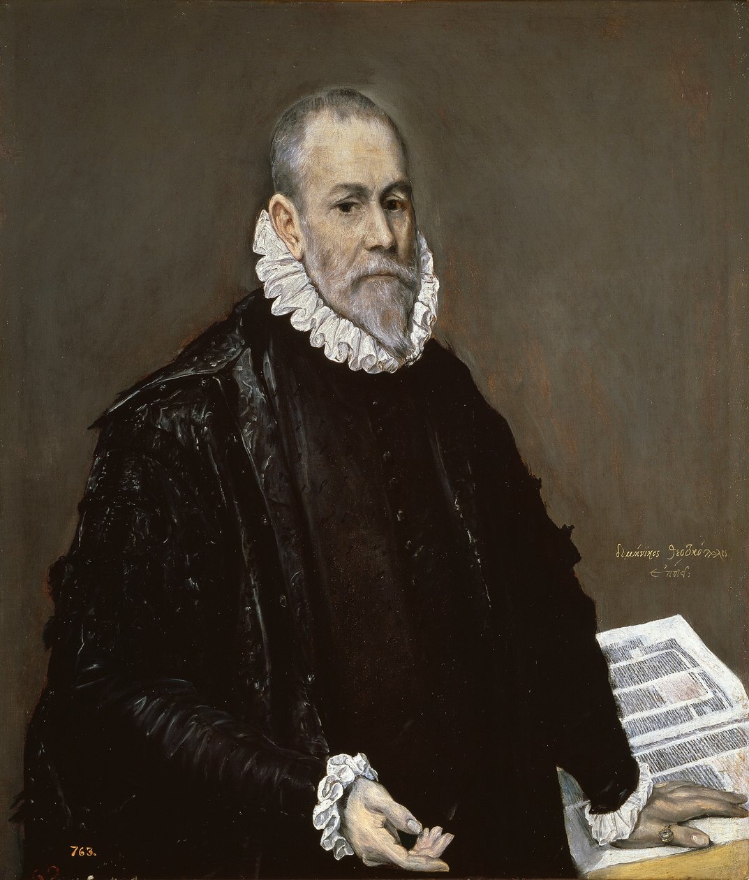 ""Portrait de medecin"" (Porträtt av en läkare) Peinture av Domenikos Theotokopoulos dit El Greco (1541-1614) 1582-1585 Olja på duk Dim 96x82 cm Museo del Prado, Madrid av El Greco