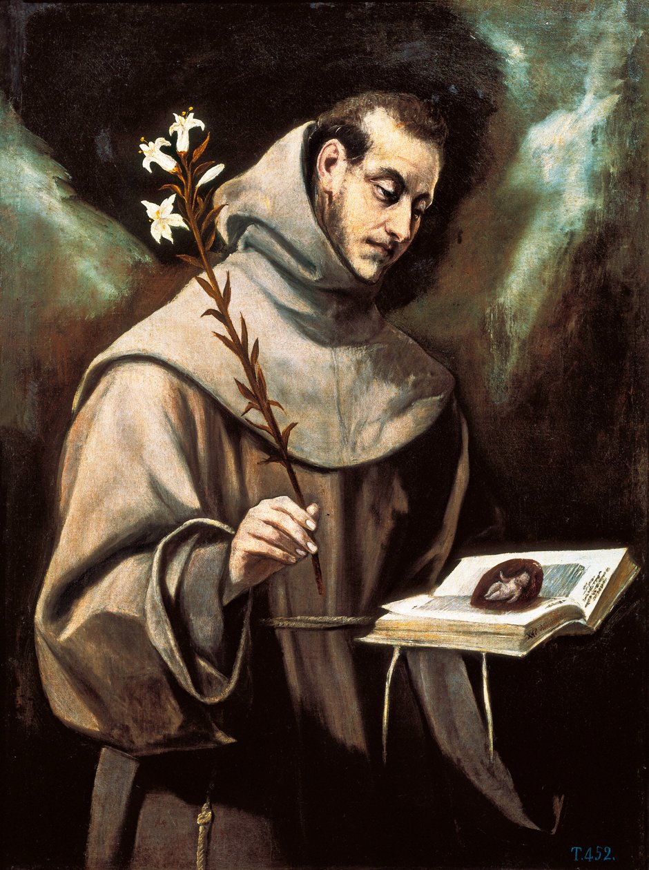 Porträtt av Sankt Antonius av Padua av El Greco