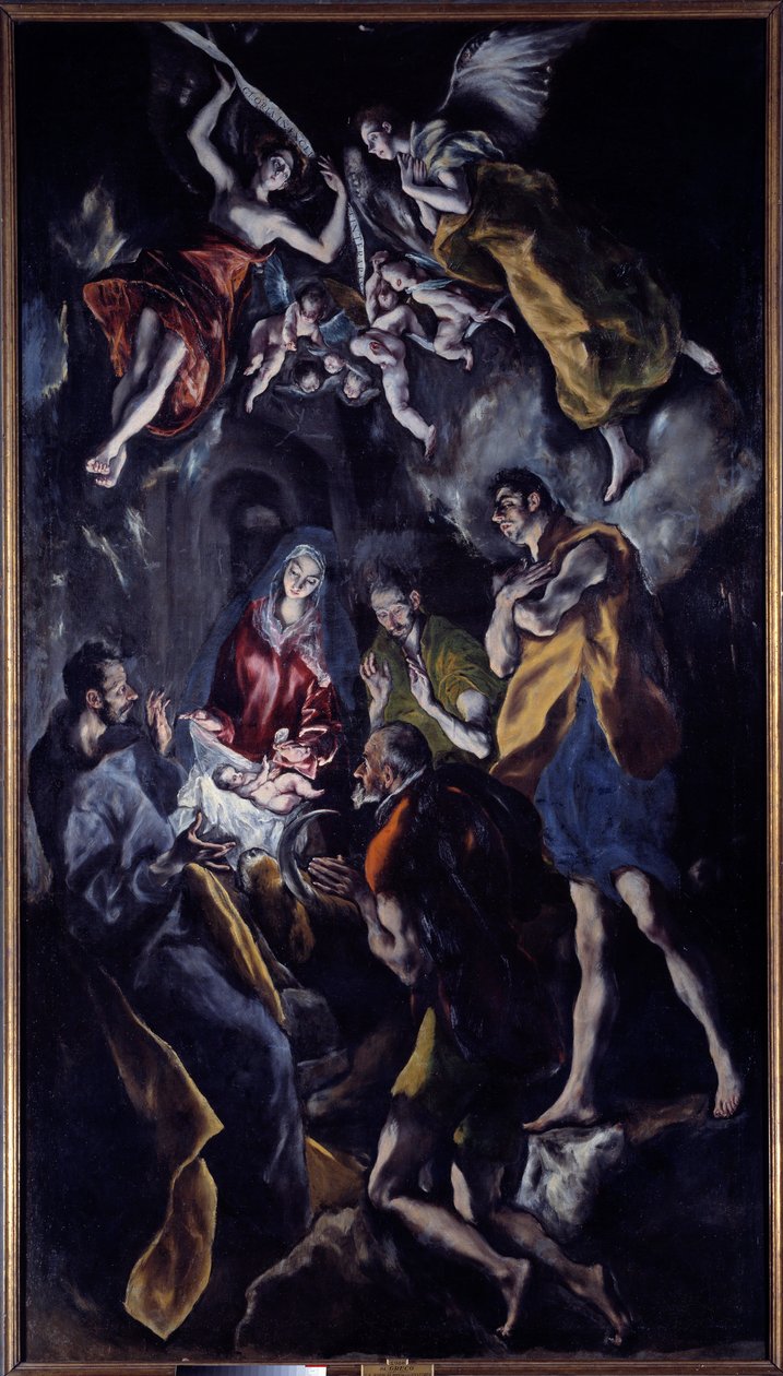 Herdarnas tillbedjan målning av Domenikos Theotokopoulos Dit El Greco (1540-1614) av El Greco