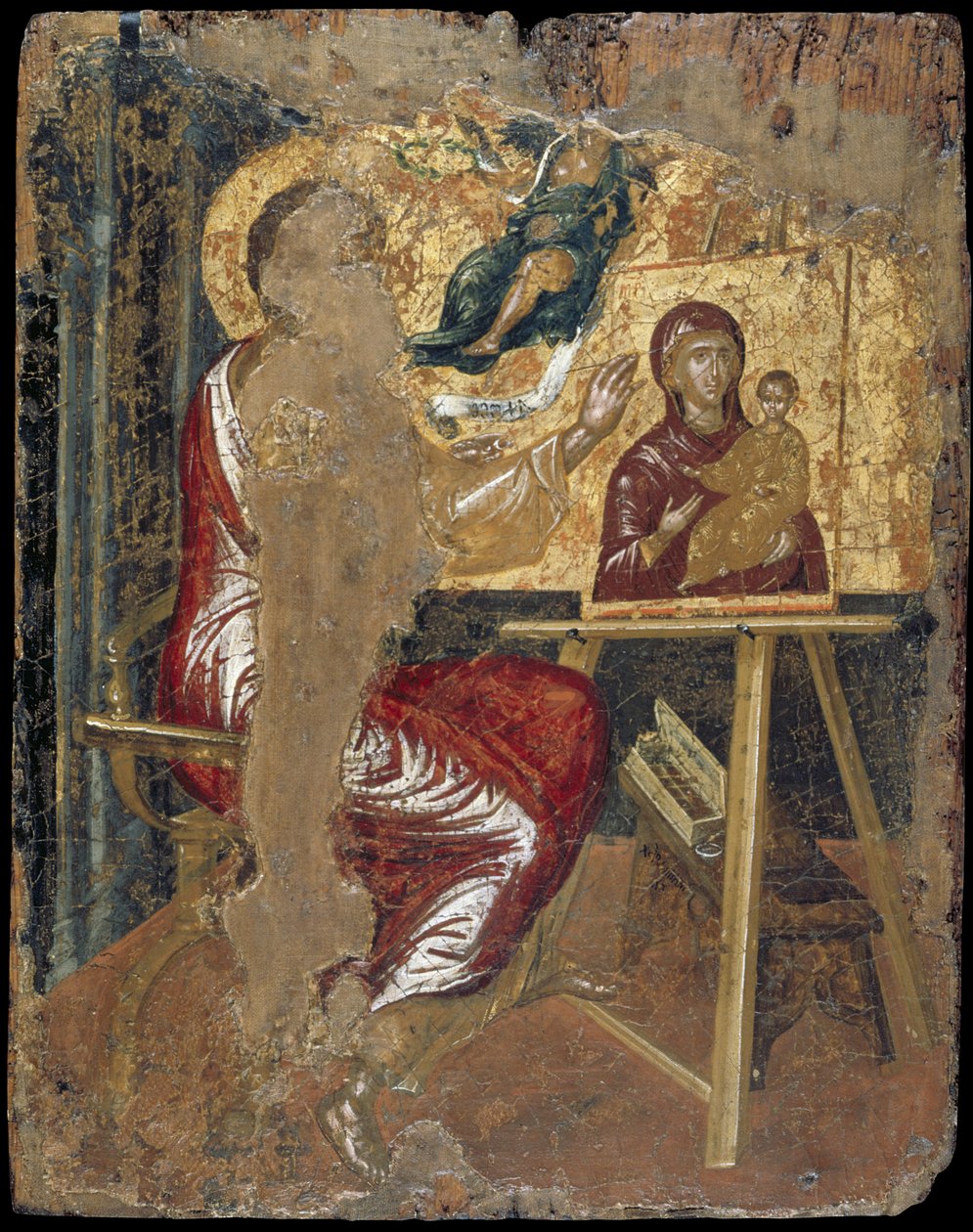 Aposteln Lukas målar jungfrun Hodegetria, ca 1564 (äggtempera på panel) (se även 258170) av El Greco