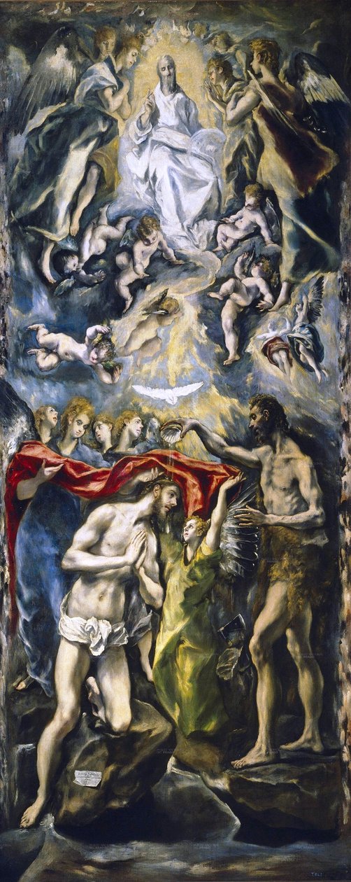 The Baptism of Christ, c.1597 (olja på duk) av El Greco