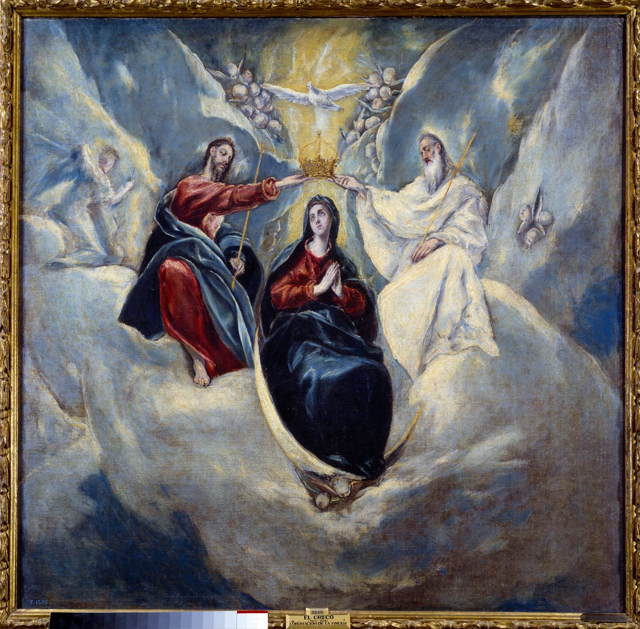 Jungfruns kröning Målning av Domenikos Theotokopoulos av El Greco (1541-1614) 1595 Sön. 0,99x1,01 m Madrid, Pradomuseet av El Greco
