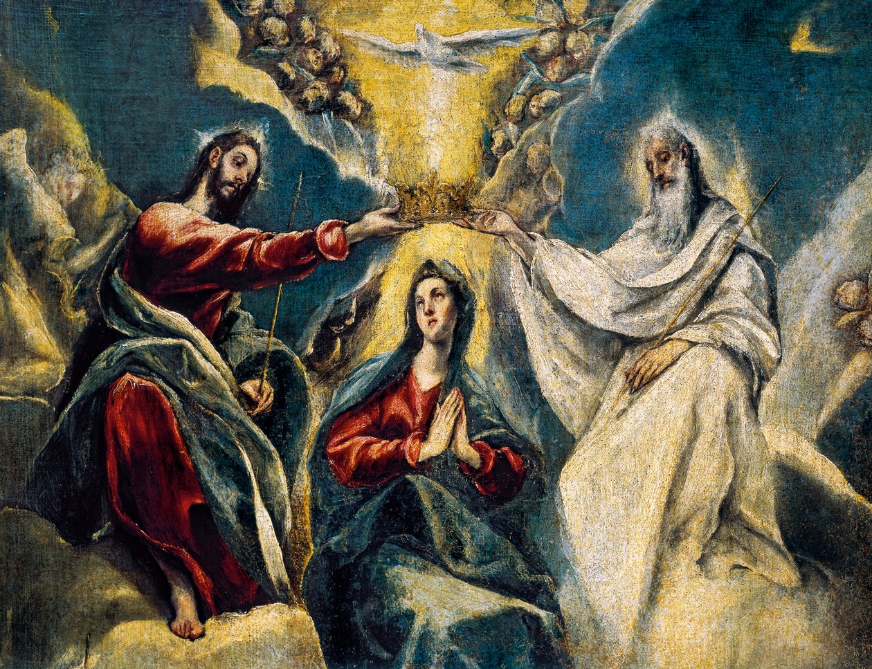 Jungfruns kröning, detalj av El Greco