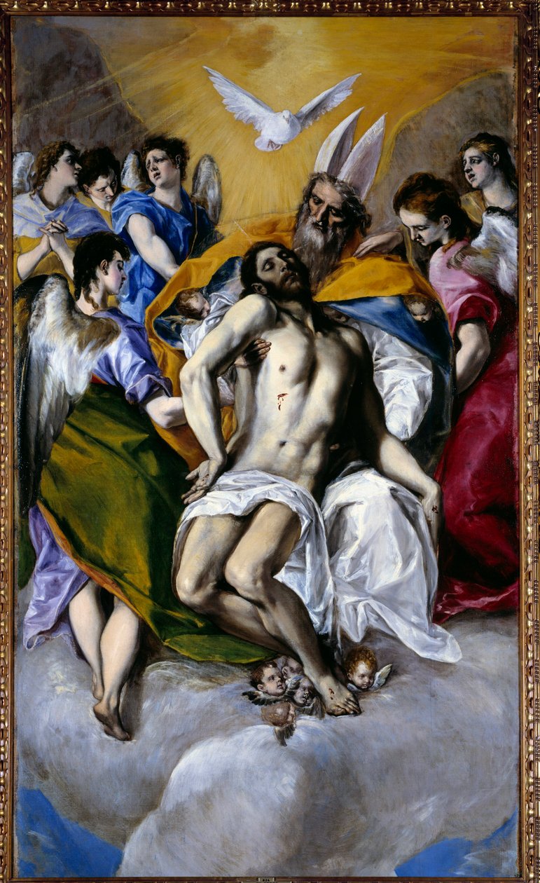Treenighetsmålningen av Domenikos Theotokopoulos Dit El Greco (1540-1614) 1577 Sön. 3x1,79 m Madrid, Pradomuseet av El Greco