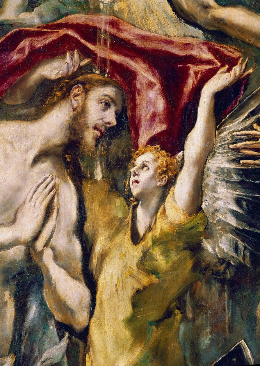 Kristi dop, detalj (olja på duk av El Greco