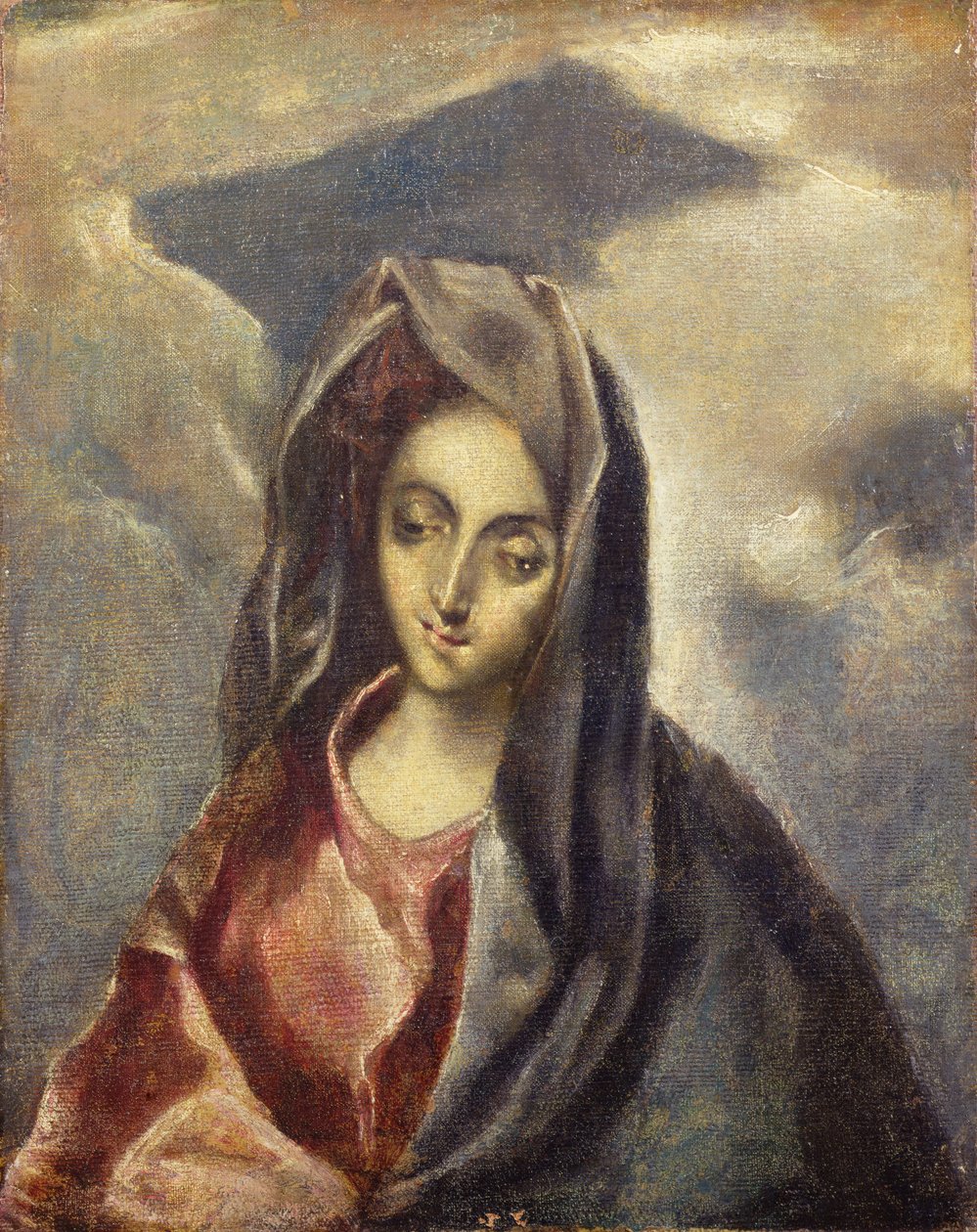 The Madonna, ca 1600 (olja på duk) av El Domenico (after) Greco