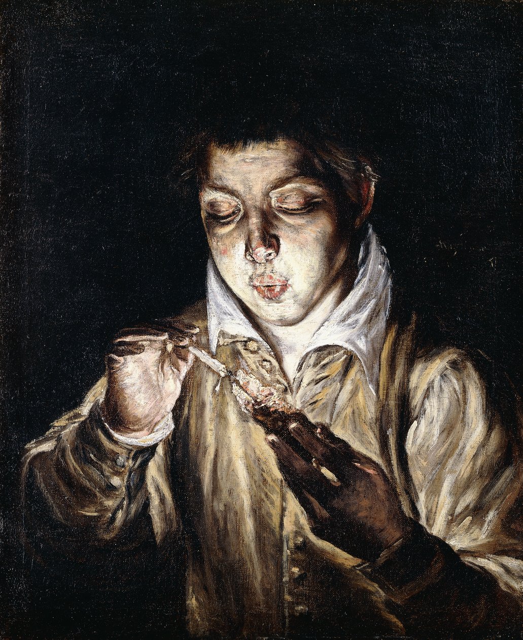 En pojke tänder ett ljus, av El Greco