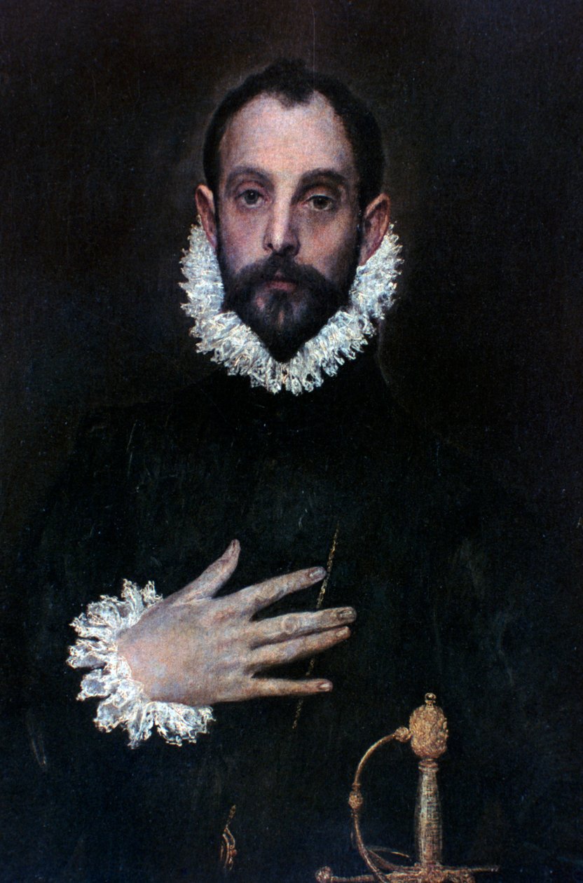 En adelsman med handen på bröstet, c1577-1584 av El Greco