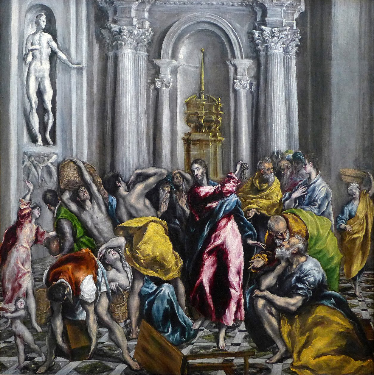 Kristus driver köpmännen från tempelmålningen av El Greco