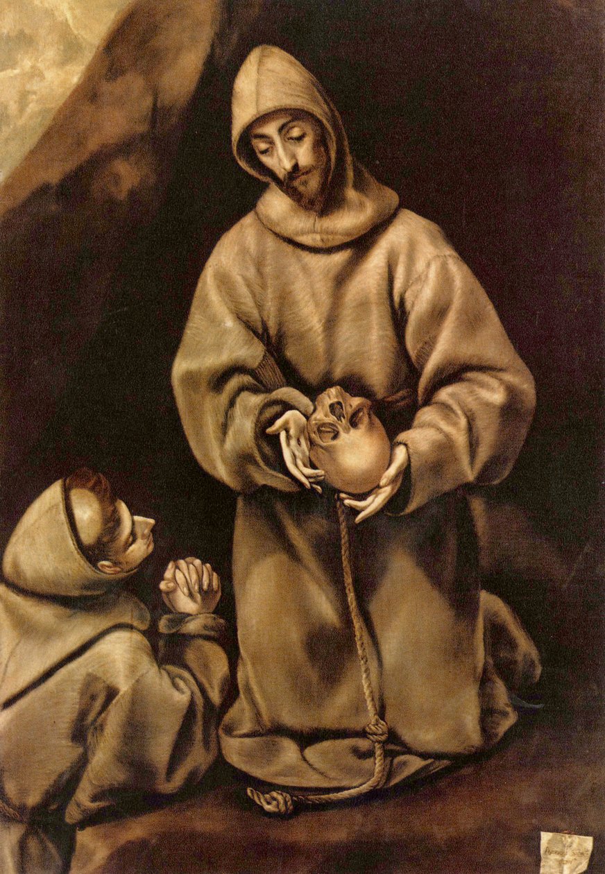 Tyska: S:t Franciskus och broder Leo, meditation över döden S:t Franciskus och broder Leo mediterar över döden av El Greco