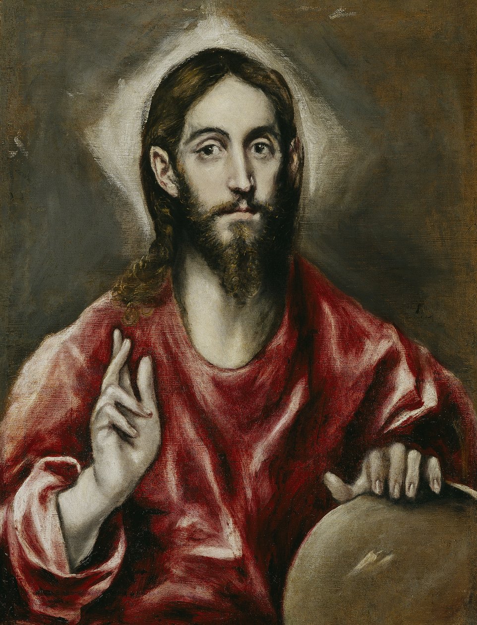 Salvator Mundi världens frälsare, 1608-1614 av El Greco