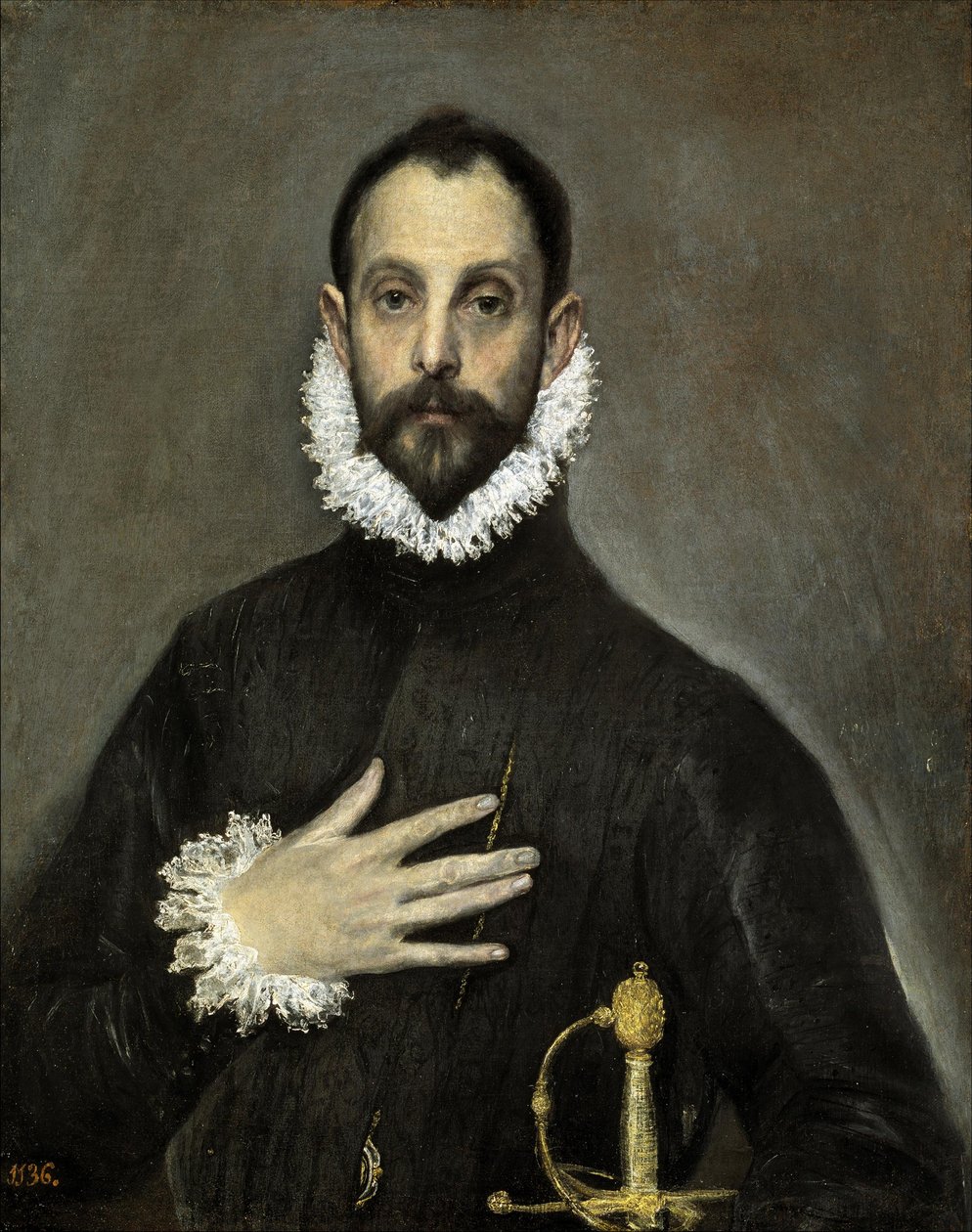 Spanska:  El caballero de la mano en el pecho Adelsmannen med handen på bröstet av El Greco
