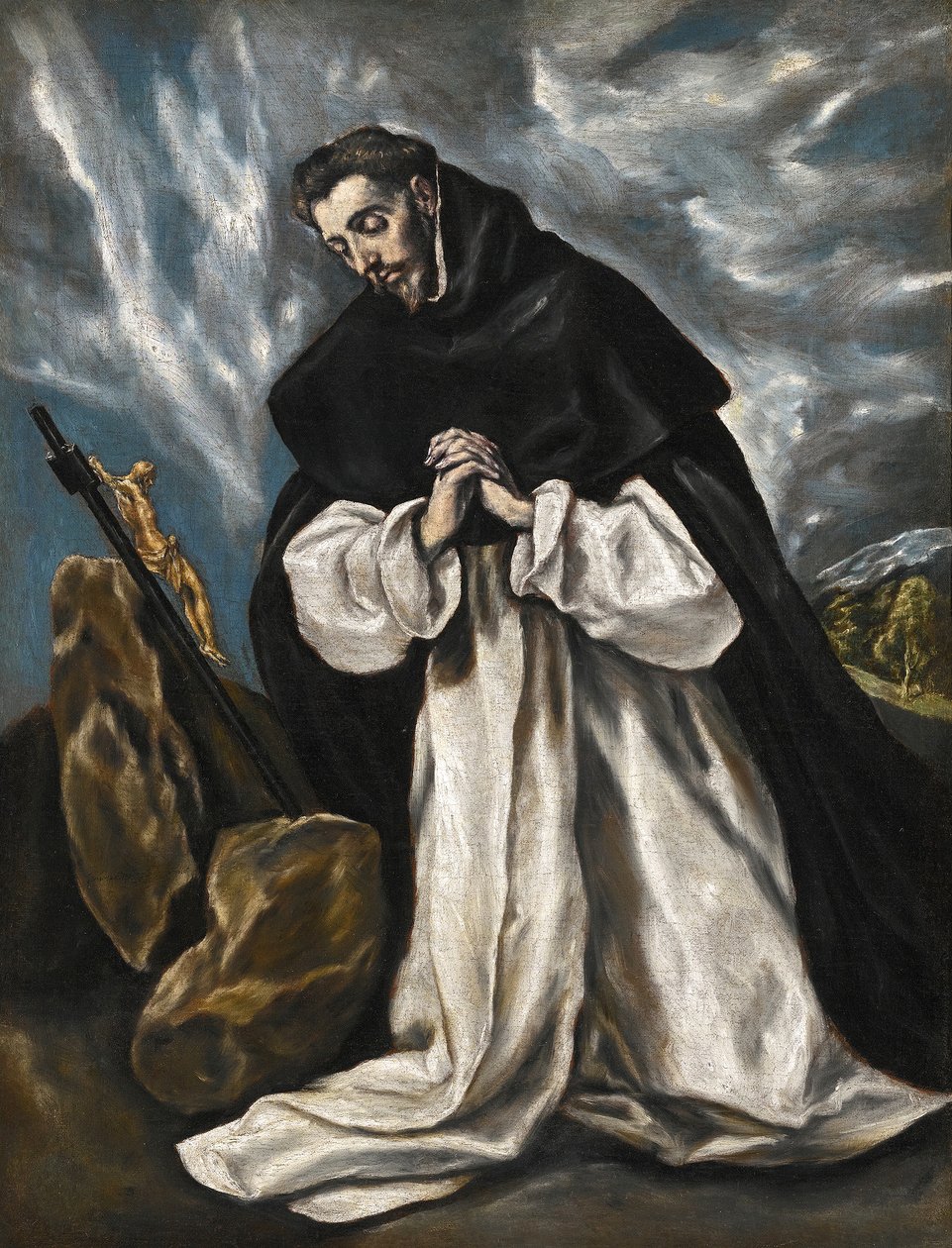 St Dominikus i bön av El Greco