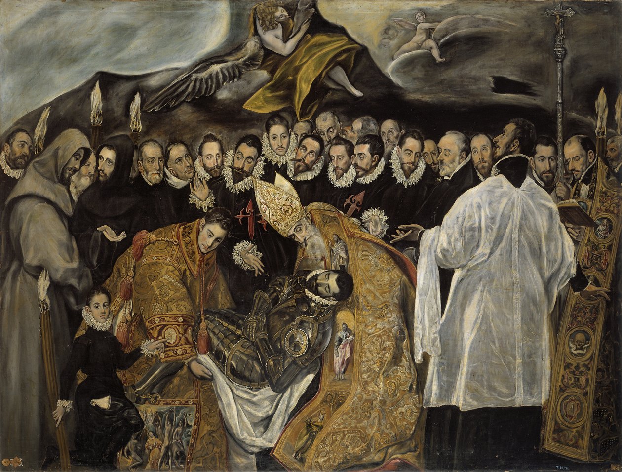 Begravningen av greven av Orgaz nedre del, ca 1625 av El Greco
