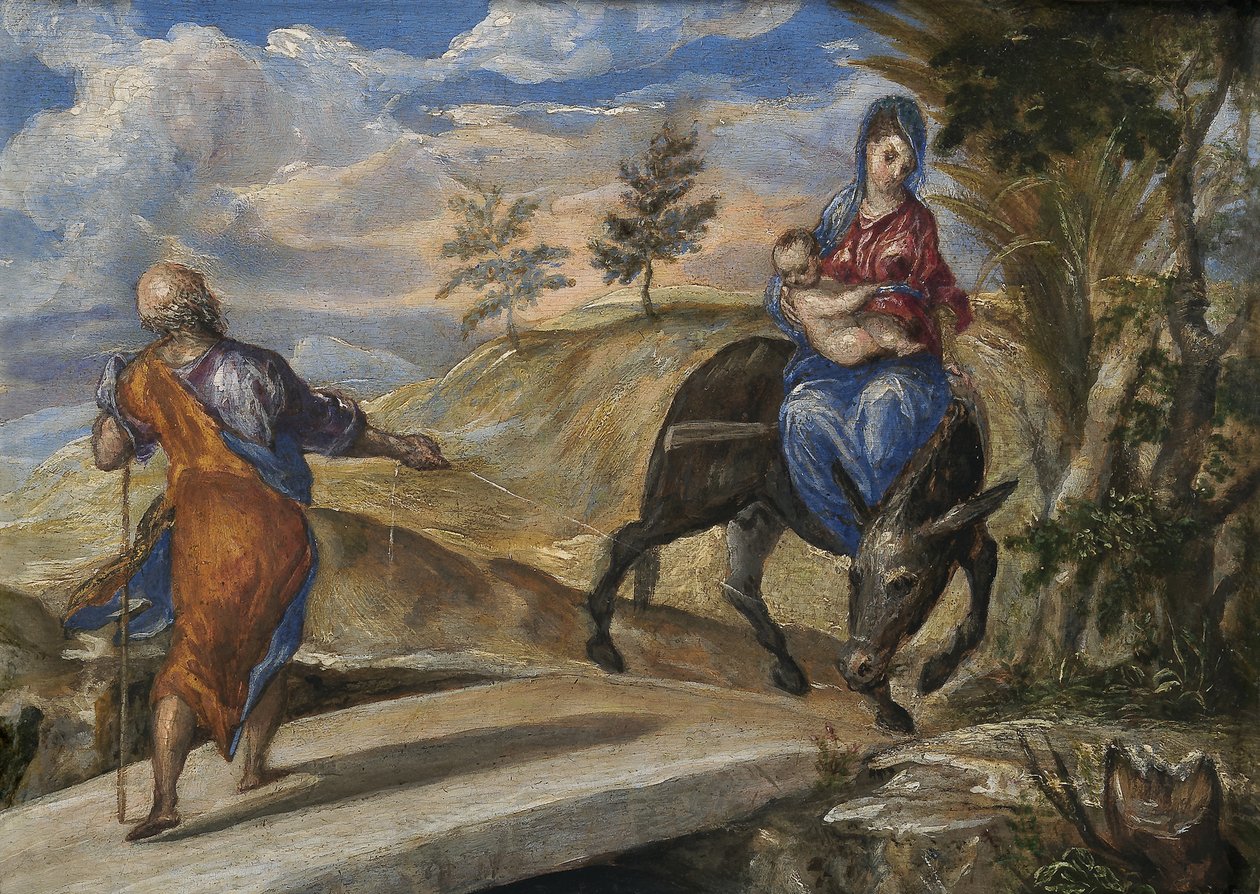 Flygningen till Egypten, ca. 1570 av El Greco