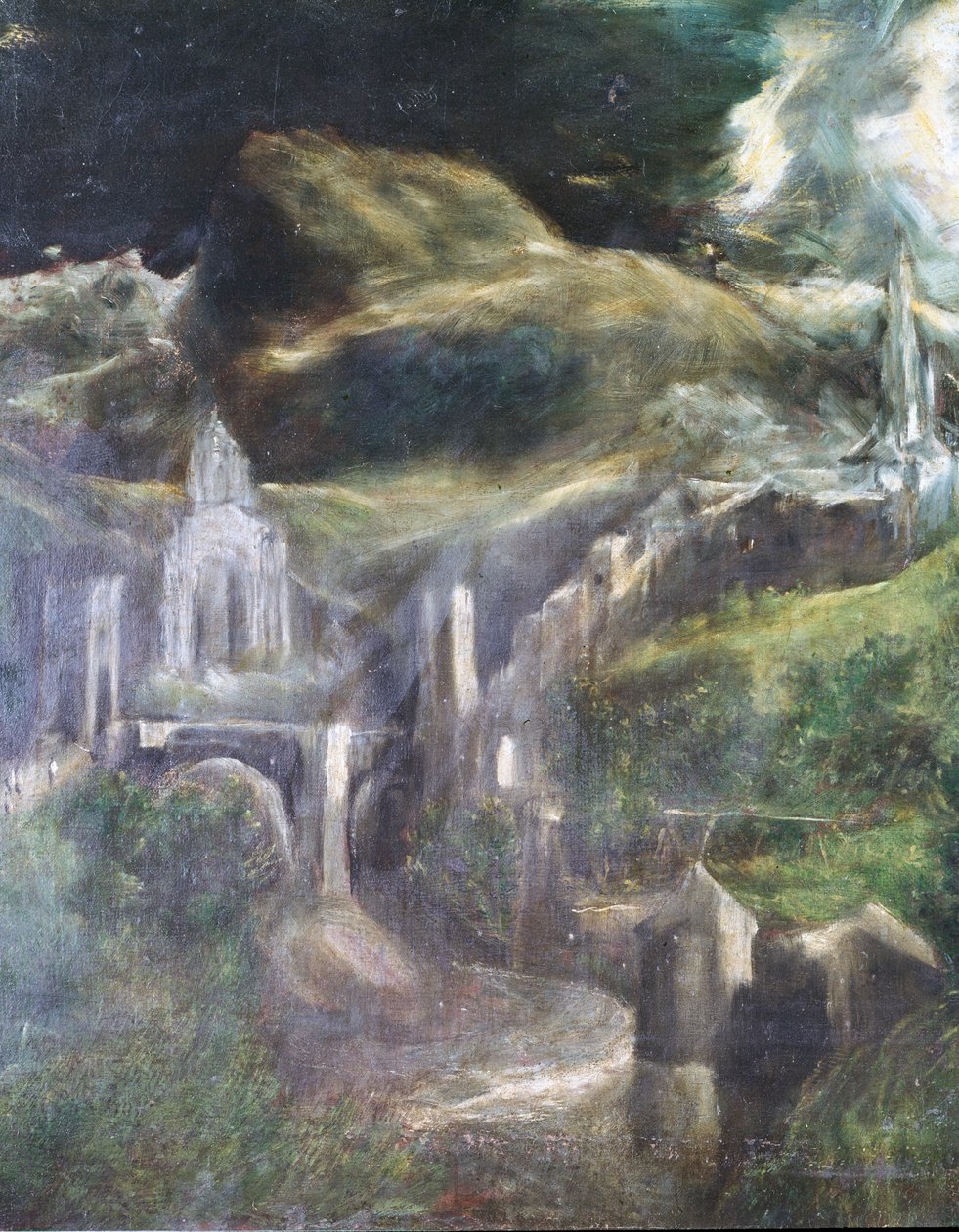 Den obefläckade befruktningens detalj av Toledo 1607-13 olja på duk se 90015 av El Greco