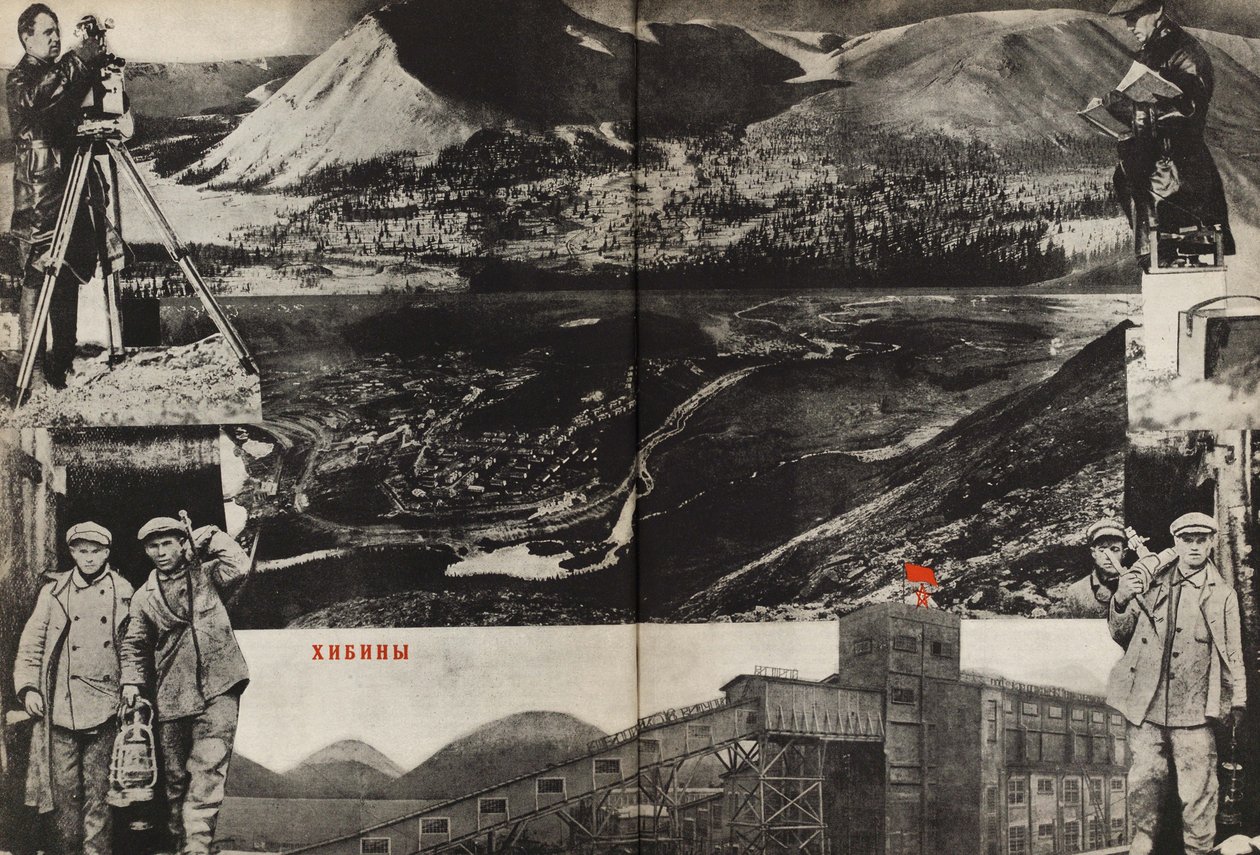 Khibiny. Illustration från USSR Builds Socialism, 1933. av Eliezer Markowich Lissitzky