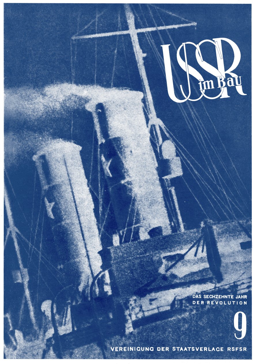 Sovjetunionen i konstruktion. Omslagsdesign, 1933-1934 av Eliezer Markowich Lissitzky