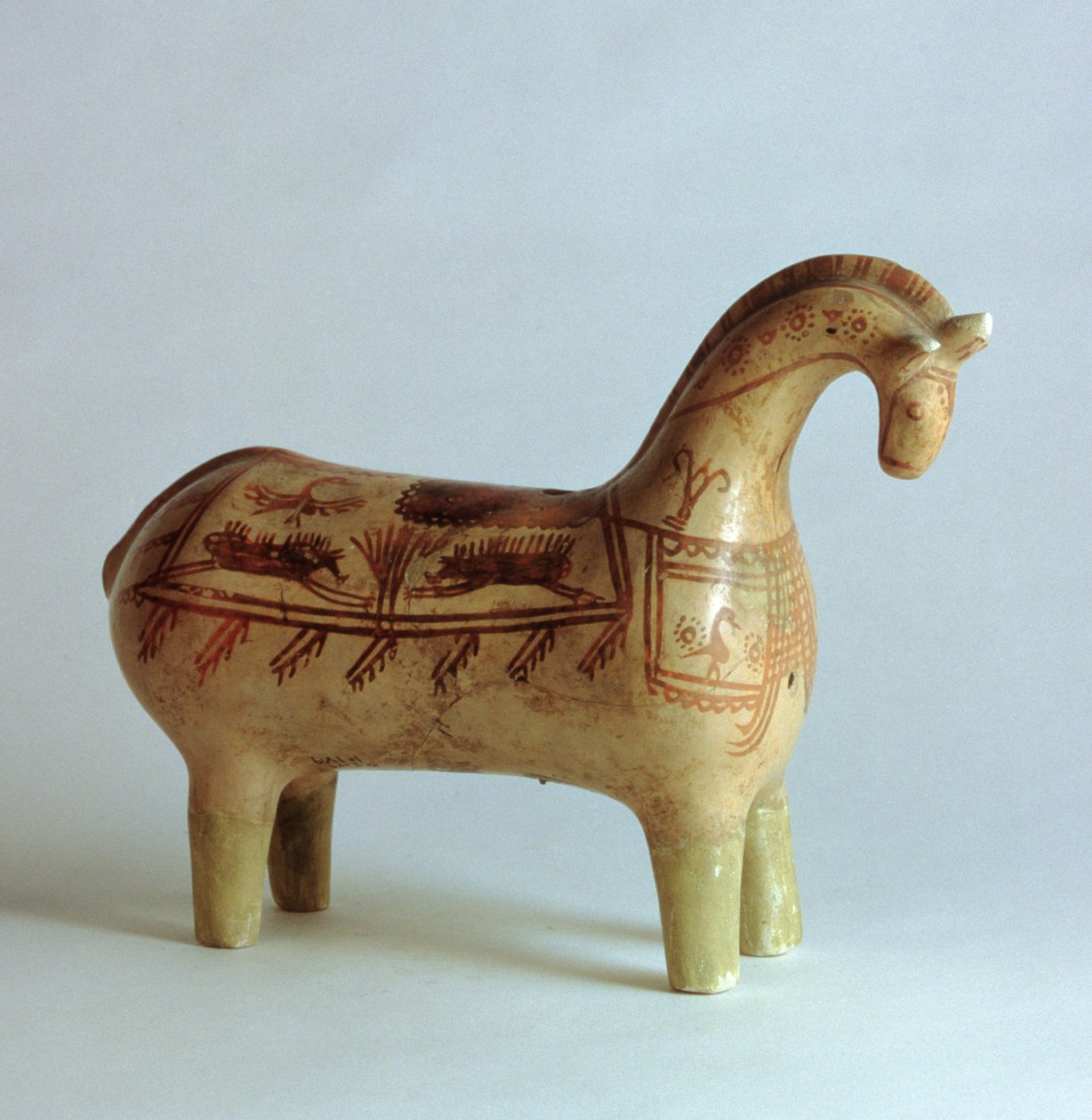 Målad häst rhyton, från Susa, Iran (lera) av Elamite