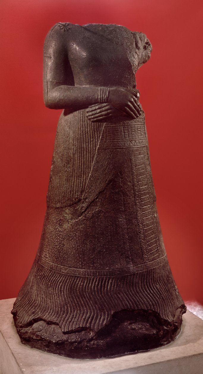 Staty av Napirasu, hustru till den elamitiska kungen Untash-Napirisha, ca 1340-1300 f.Kr. (brons och koppar) av Elamite