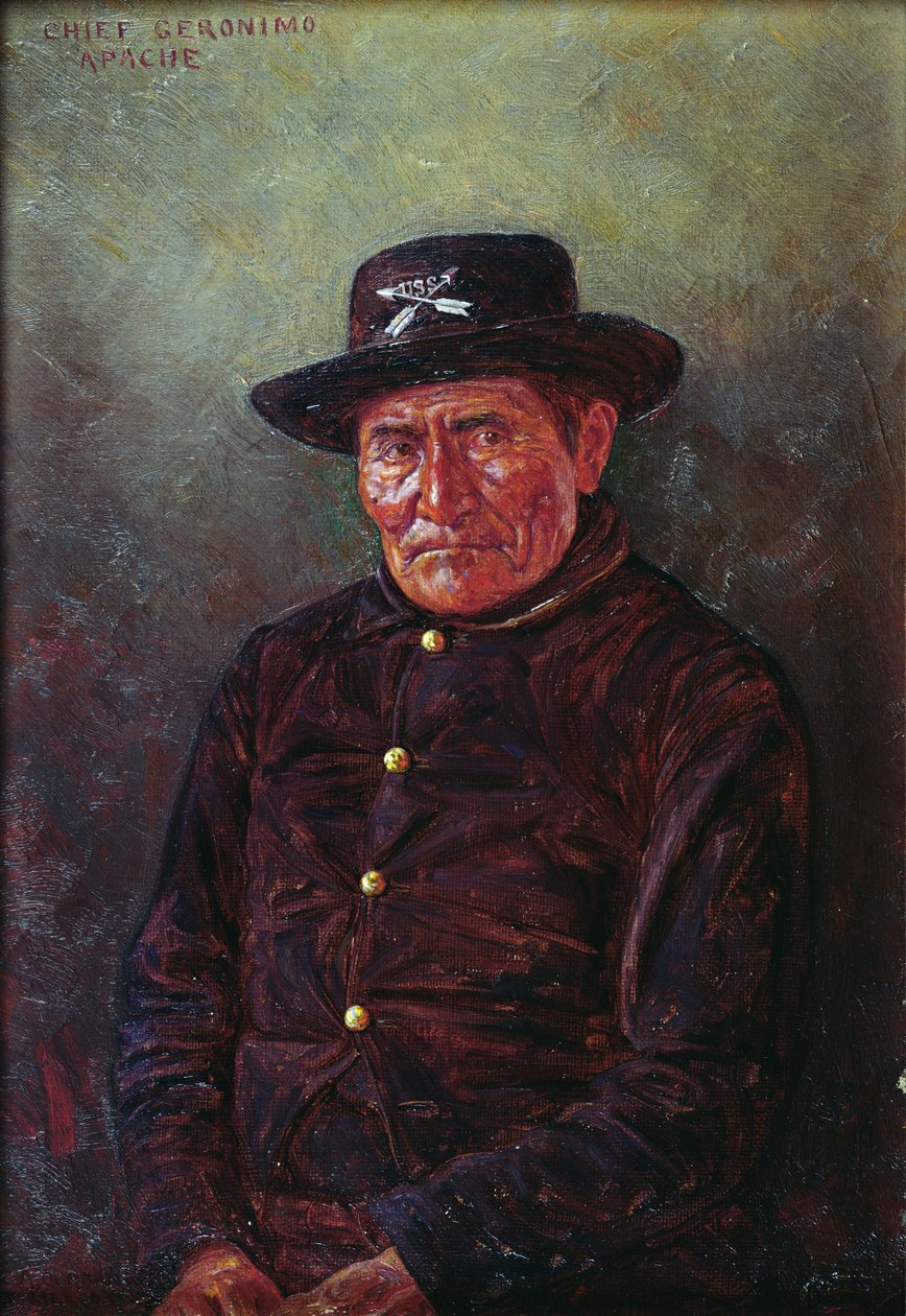 Chief Geronimo (olja på duk) av Elbridge Ayer Burbank