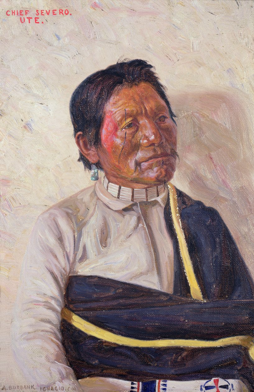 Chief Severo (olja på duk) av Elbridge Ayer Burbank
